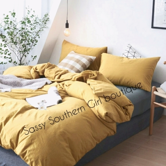 ⭐🆕 Boho vintage banana sunrise yellow duvet cover set - Picture 7 of 13